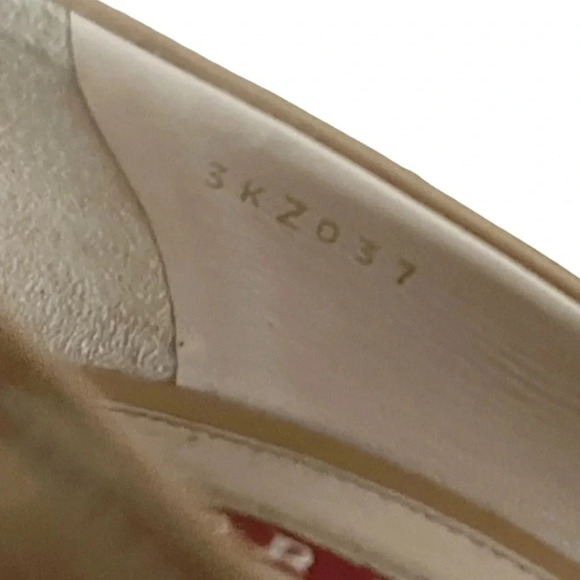 PRADA Patent Leather Peep Toe Wedges in Beige/Nude | EU 38 / US 8 | 3KZ037 - Picture 10 of 16